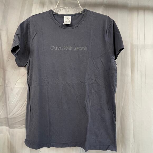 Calvin Klein Jeans Men’s XL T-Shirt Blue Logo Tee 100% Cotton Vintage Y2K Style - Picture 1 of 3